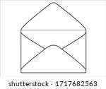 Open envelope - a vector linear picture for coloring. Open Envelope Mail Envelope - A linear image for a pictogram or sign. Outline.