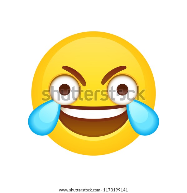 Open Eye Crying Laughing Emoji Funny Stock Vector Royalty Free 1173199141
