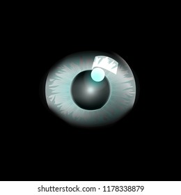 Open eye from darkness. For horror, Insomnia, Halloween. 