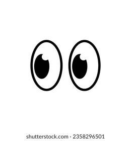 open eye icon, cartoon funny eye icon.  svg