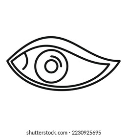 Open eye icon outline vector. View look. Vision shape