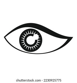 Open eye icon simple vector. View look. Vision shape
