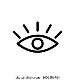 open eye icon, view icon. eye retina scan symbol. Recognition and authentication icon. Black vector
