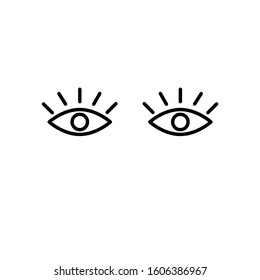 open eye icon, view icon. eye retina scan symbol. Recognition and authentication icon. Black vector