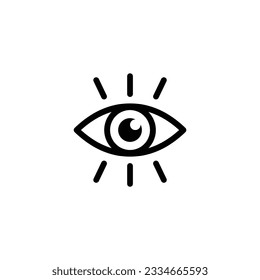 open eye icon, view icon. eye retina scan symbol. Recognition and authentication icon. Black vector