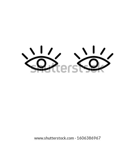 open eye icon, view icon. eye retina scan symbol. Recognition and authentication icon. Black vector