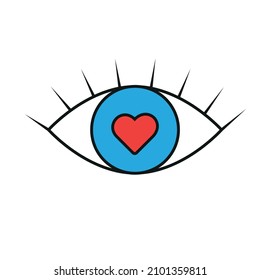 open eye sticker in groove psychedelic style