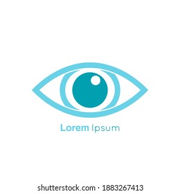 Abrir símbolo de ojo sobre fondo blanco. Plantilla de diseño del logotipo del vector abstracto.