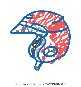 open face motorcycle helmet doodle icon sketch vector. open face motorcycle helmet sign. isolated symbol illustration