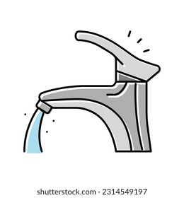 vector de icono de color de agua de grifo abierto. señal de agua de grifo abierta. ilustración de símbolo aislado