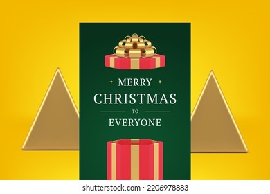 Abrir paquete de regalo festivo Feliz año nuevo plantilla de tarjeta de saludo diseño decorativo Icono 3d ilustración realista del vector. Feliz Navidad caja de regalo rojo fiesta sorpresa celebración de invierno