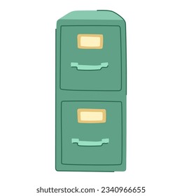 open file cabinet cartoon. data drawer, metal library, paperwork information open file cabinet sign. isolated symbol vector illustration