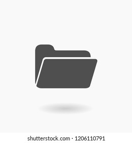 Open File Folder vector Icon Illustration silhouette.