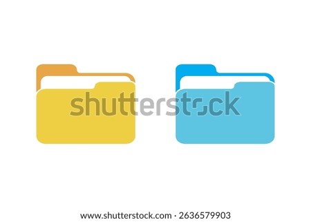 Open file folders icon simple vector symbol