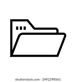 Open files folder line vector design template and illustration with editable stroke trendy style for technology