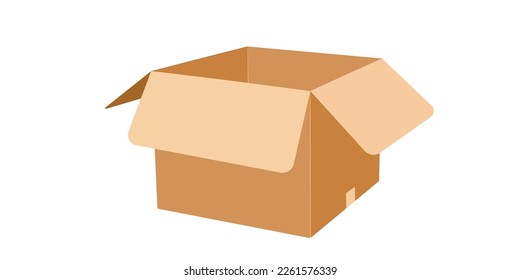 Open flat box color illustration