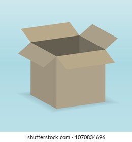 Open flat box. vector design