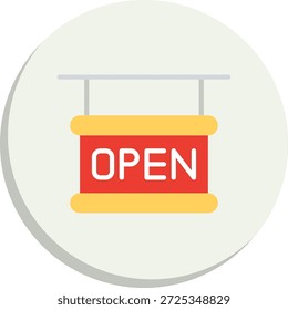 Abrir icono de estilo de círculo plano
