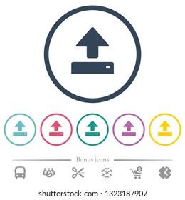 Open flat color icons in round outlines. 6 bonus icons included.