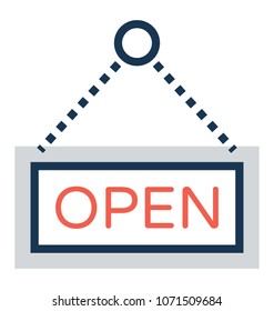 
Open Flat and Line Icon 
