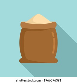 Open flour sack icon. Flat illustration of Open flour sack vector icon for web design