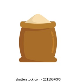 Open flour sack icon. Flat illustration of Open flour sack vector icon isolated on white background
