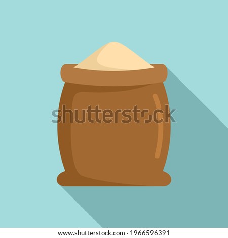 Open flour sack icon. Flat illustration of Open flour sack vector icon for web design