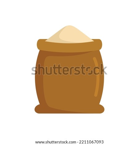 Open flour sack icon. Flat illustration of Open flour sack vector icon isolated on white background