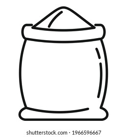 Open flour sack icon. Outline Open flour sack vector icon for web design isolated on white background