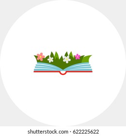 Open flowering book icon