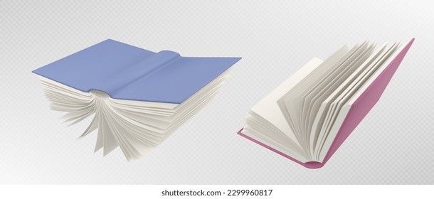 Open fly school paper book vector illustration isolated on white background. Publish novel story with color cover after imagination wind in bookstore. Education dream design with clean text space.