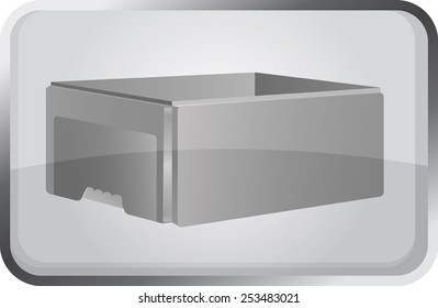 Open foam box. Vector illustration. Thermobox