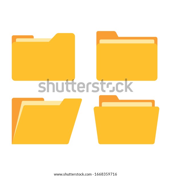 Open Folder Close Folder Folders Documents Stock Vector (Royalty Free ...