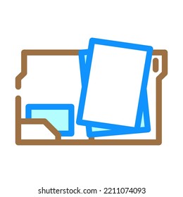 open folder color icon vector. open folder sign. isolated symbol illustration