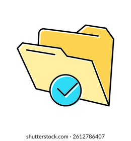 open folder color icon vector. open folder sign. isolated symbol illustration