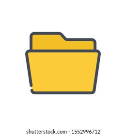 Open folder color line icon. Empty folder vector outline colorful sign.