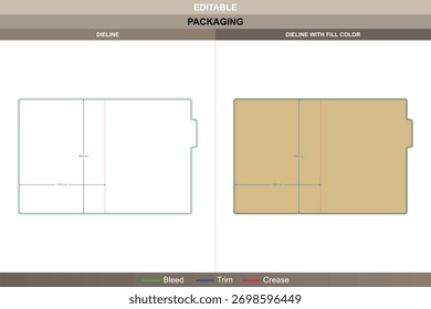 Abrir dieline pasta criada através de traçado vetorial refinando impressão equilíbrio de embalagem formação detalhada die line outline define painéis abertos suaves com estrutura durável