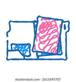 open folder doodle icon sketch vector. open folder sign. isolated symbol illustration