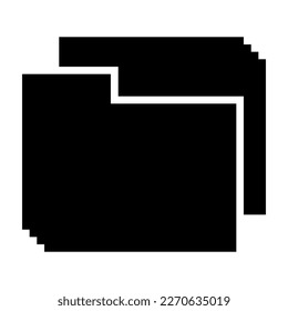 Open folder, file icon black-white vector pixel art icon	