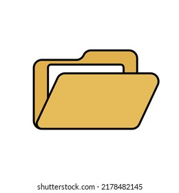 Open folder and file. Vector.