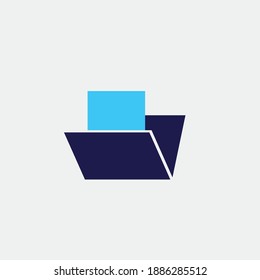 open folder with file vector icon office storage