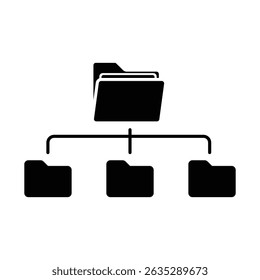 Open folder icon collection. Folders with documents, Document directory symbol.