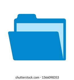 open folder icon. Folder with documents on white background, vector