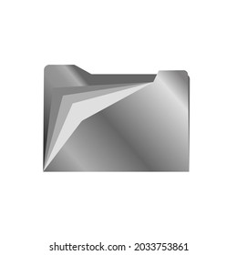open folder icon. Folder with documents on white background, vector