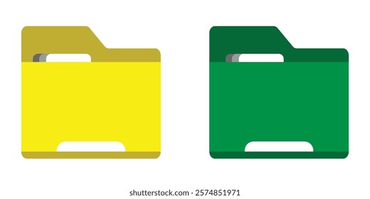 open folder icon. Folder with documents, Outline minimal signs for web site. Pixel perfect. Editable Strokes. computer open data folder vector icon set in black, yellow, green. Design eps 10