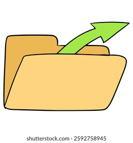 open folder icon illustration hand drawn isolated vector