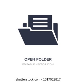 open folder icon on white background. Simple element illustration from Shapes concept. open folder icon symbol design.