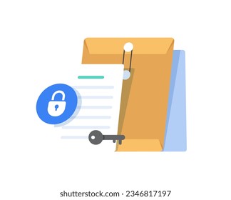 open folder icon,Folder with documents,Document protection concept,flat design icon vector illustration
