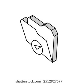 open folder isometric icon vector. open folder sign. isolated symbol illustration