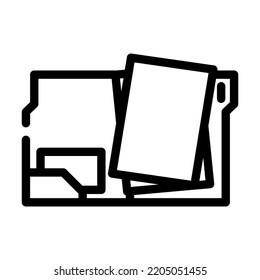 open folder line icon vector. open folder sign. isolated contour symbol black illustration